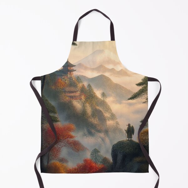 Item preview, Japanese Mountain Guardian – Tengu Yokai Mount Fuji Fantasy Landscape Art designed and sold by kaxymax.