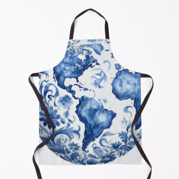 Item preview, Blue World Map Floral Artwork  designed and sold by NivyasArtistry.