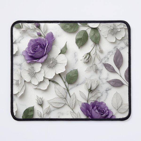 Item preview, Purple Rose Marble Floral Art designed and sold by IntelliMindDesigns.