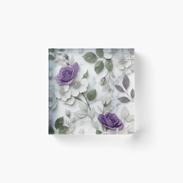 Item preview, Purple Rose Marble Floral Art designed and sold by IntelliMindDesigns.
