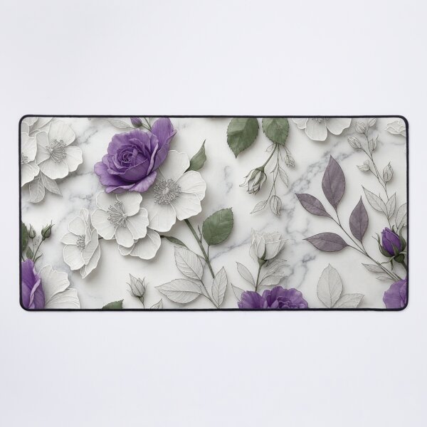 Item preview, Purple Rose Marble Floral Art designed and sold by IntelliMindDesigns.