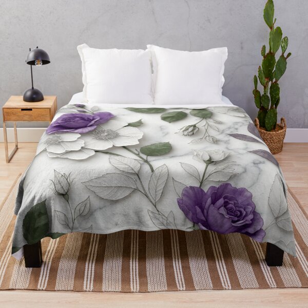 Item preview, Purple Rose Marble Floral Art designed and sold by IntelliMindDesigns.