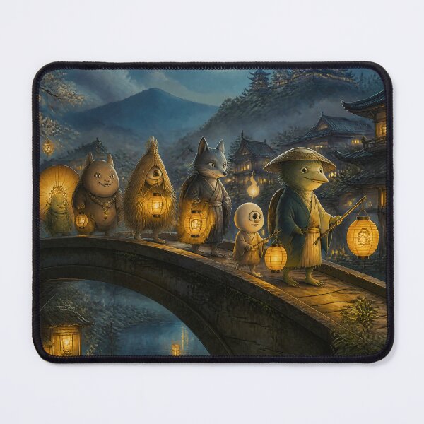 Item preview, Japanese Spirit Parade – Cute Yokai Lantern Festival Night Parade Art designed and sold by kaxymax.