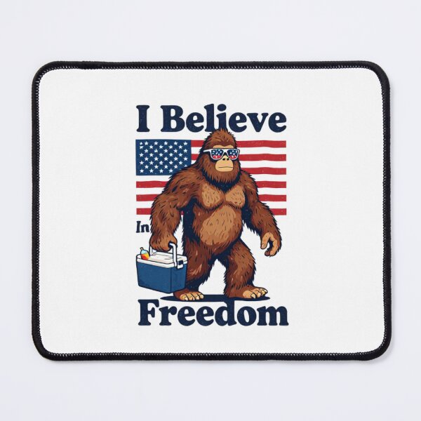 Item preview, I Believe In Freedom Funny Patriotic Bigfoot Sasquatch 4th of July designed and sold by Meadowmood.