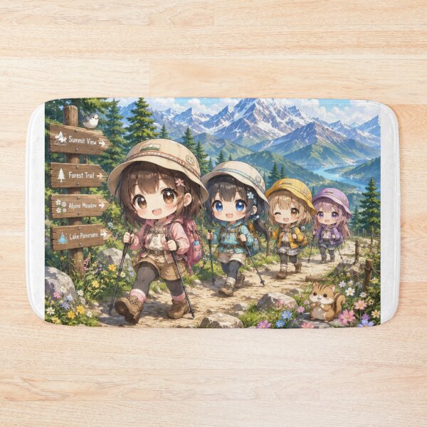 Item preview, Cute Chibi Girls Hiking a Mountain Trail designed and sold by konkapo00.