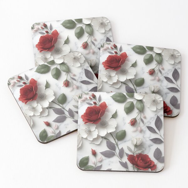 Item preview, Red Rose Marble Floral Design designed and sold by IntelliMindDesigns.