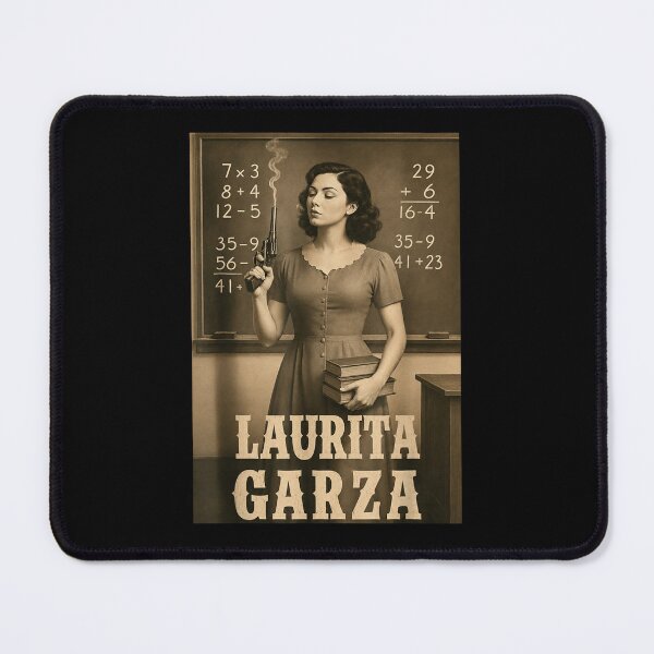 Item preview, Laurita Garza Vintage Mexican Corrido Folk Song Teacher With Smoking Gun Poster designed and sold by PhocoNibict.