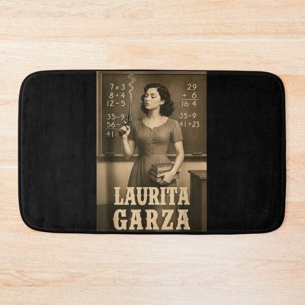 Item preview, Laurita Garza Vintage Mexican Corrido Folk Song Teacher With Smoking Gun Poster designed and sold by PhocoNibict.