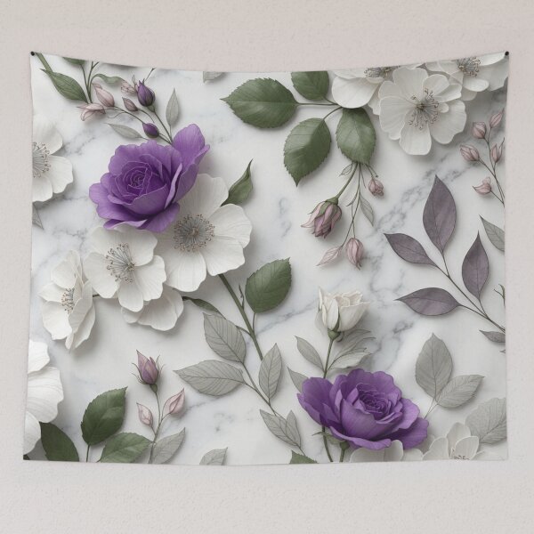 Item preview, Embossed Purple White Marble Floral Art Design designed and sold by IntelliMindDesigns.