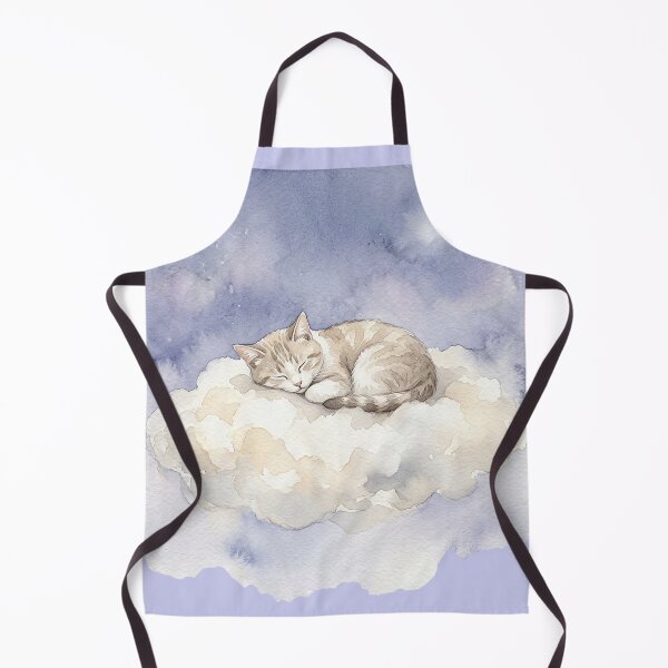 Item preview, Dreaming on Clouds: Sleeping Cat Watercolor Illustration designed and sold by GrabaHuk.