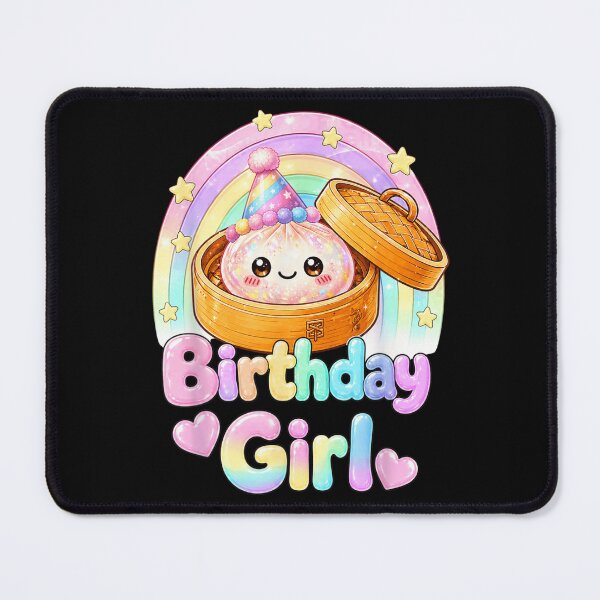 Item preview, Kawaii Birthday Girl Cute Dim Sum Dumpling In Bamboo Steamer Rainbow designed and sold by PhocoNibict.