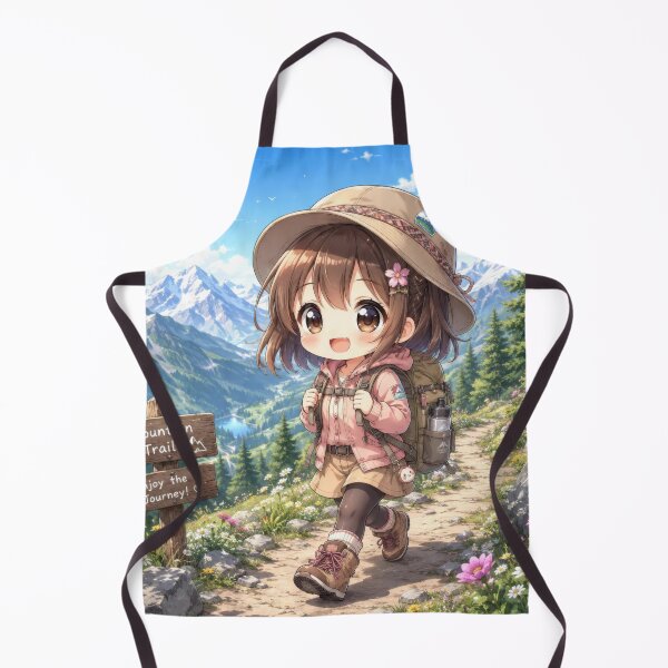 Item preview, Kawaii Chibi Mountain Trail Adventure Girl designed and sold by konkapo00.