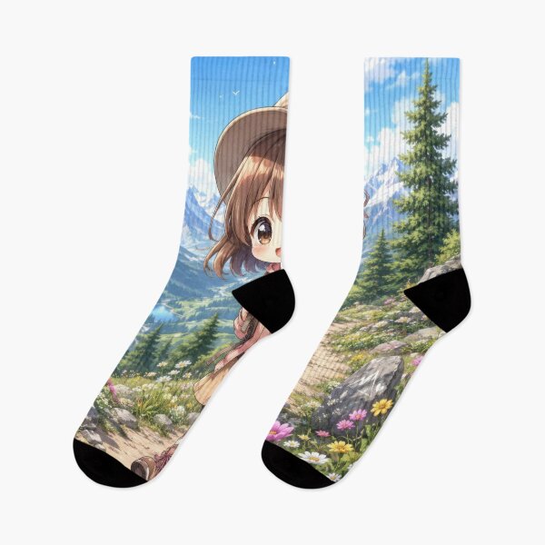 Item preview, Kawaii Chibi Mountain Trail Adventure Girl designed and sold by konkapo00.