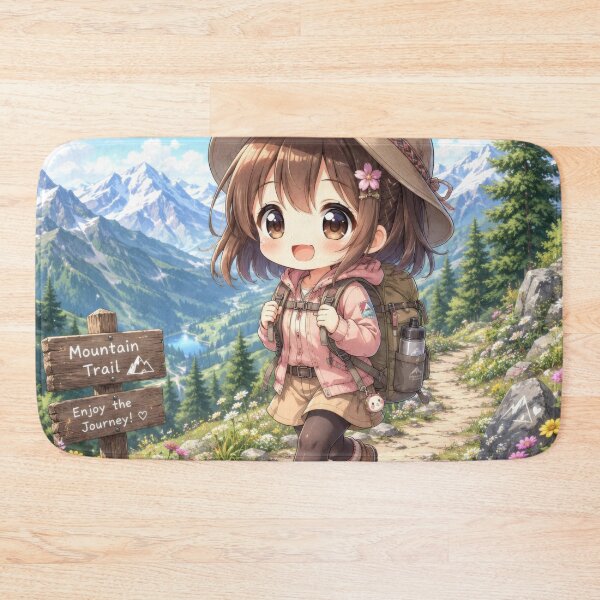 Item preview, Kawaii Chibi Mountain Trail Adventure Girl designed and sold by konkapo00.
