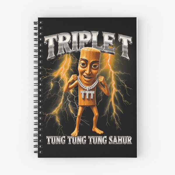 Item preview, Triple T Tung Tung Tung Sahur Metallic Text With Lightning Kentongan designed and sold by ObukiLantara.