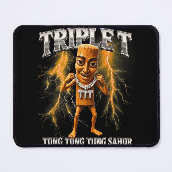 Item preview, Triple T Tung Tung Tung Sahur Metallic Text With Lightning Kentongan designed and sold by ObukiLantara.