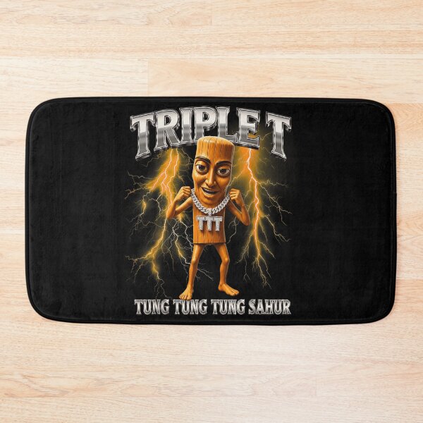 Item preview, Triple T Tung Tung Tung Sahur Metallic Text With Lightning Kentongan designed and sold by ObukiLantara.