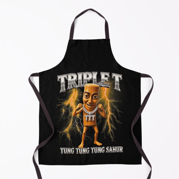 Item preview, Triple T Tung Tung Tung Sahur Metallic Text With Lightning Kentongan designed and sold by ObukiLantara.