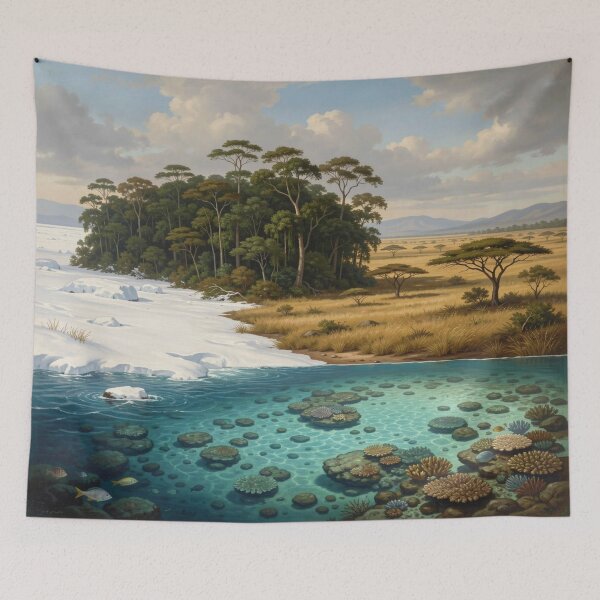 Item preview, Global Biome Fusion of Snow, Forest, Savanna and Ocean in One Harmonious Planet Scene designed and sold by FotoworldEdel.