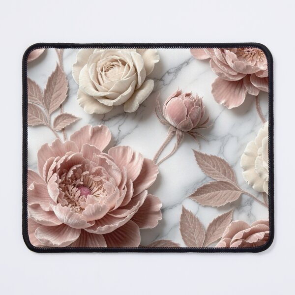 Item preview, Velvet Dusty Pink Peony Marble Art designed and sold by IntelliMindDesigns.