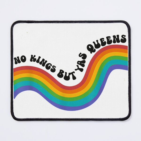 Item preview, No Kings But Yas Queens Colorful Rainbow Ribbon Wave Pride Quote designed and sold by ObukiLantara.