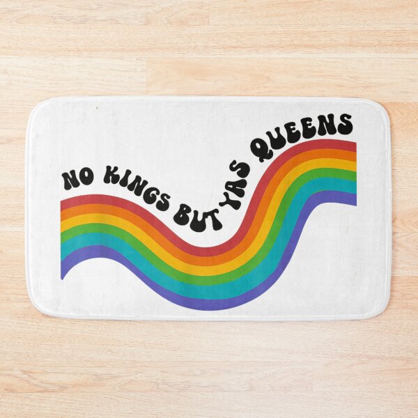 Item preview, No Kings But Yas Queens Colorful Rainbow Ribbon Wave Pride Quote designed and sold by ObukiLantara.