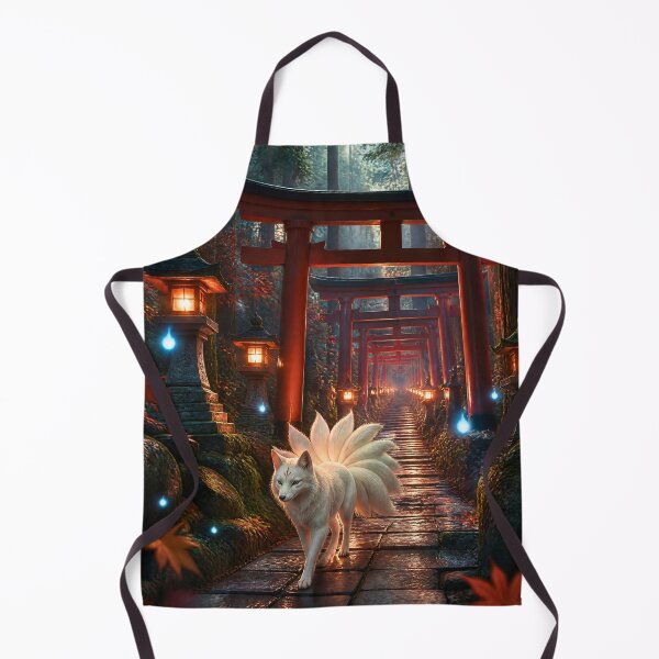 Item preview, Fox Spirit Art – Kitsune Yokai Walking Through an Inari Shrine Forest designed and sold by kaxymax.