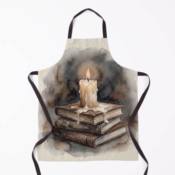 Item preview, Flickering Candle on Ancient Books: Dark Academia Watercolor designed and sold by GrabaHuk.