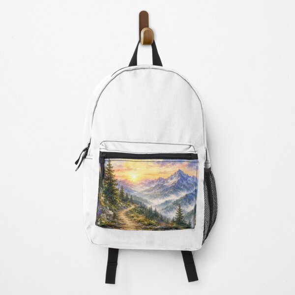 Item preview, Watercolor Mountain Trail at Sunrise designed and sold by konkapo00.
