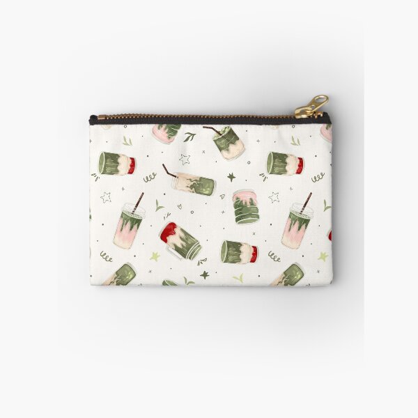 Item preview, Green tea matcha seamless pattern. Strawberry and iced matcha latte. designed and sold by creativecornr.