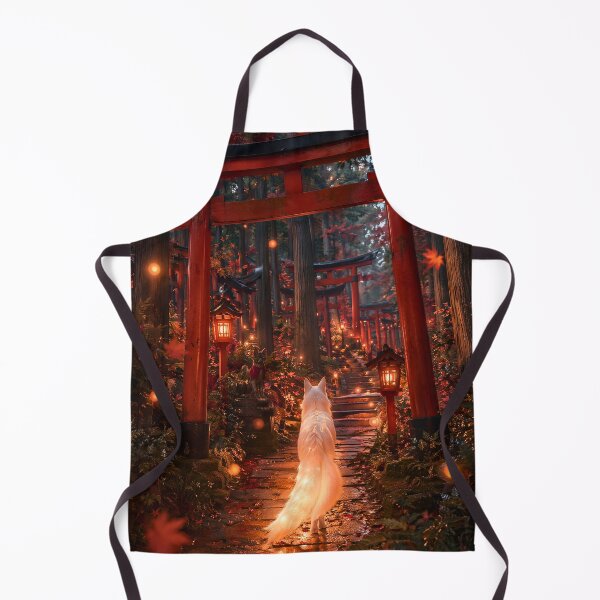 Item preview, Mystical Fox Spirit – Kitsune Walking Through an Enchanted Inari Shrine Path designed and sold by kaxymax.