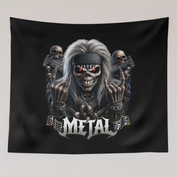 Item preview, Eddie Mascot Tribute Music Skull Art Print designed and sold by DeimosArtIntl.