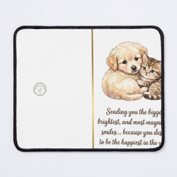 Item preview, Cute Puppy and Kitten Hag Greeting Card designed and sold by YunsCozyCorner.