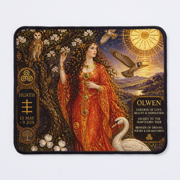 Item preview, Celtic Tree Calendar VI: Olwen and the Hawthorn | Celtic Goddess Art designed and sold by Stoneflower-Art.