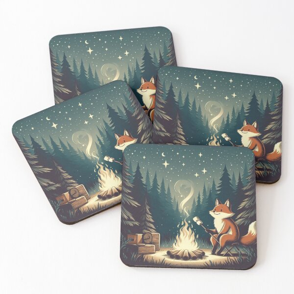 Item preview, Camping Fox – Cozy Night Forest Design designed and sold by Dogandesighn.