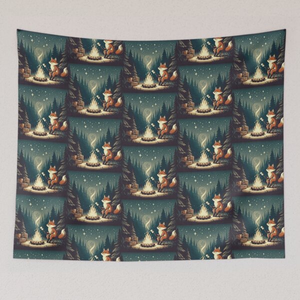 Item preview, Camping Fox – Cozy Night Forest Design designed and sold by Dogandesighn.