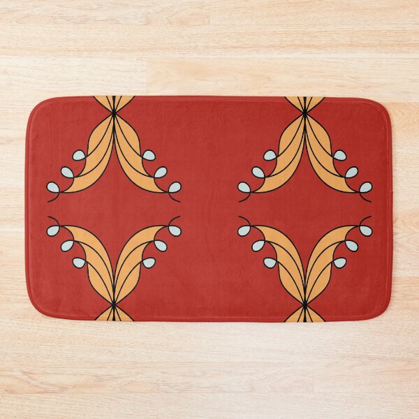 Item preview, Abstract Geometric Floral Pattern in Red and Gold designed and sold by SahmatArt.