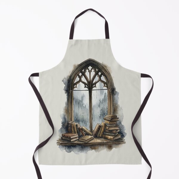 Item preview, Rainy Days in the Gothic Library: Watercolor Window View designed and sold by GrabaHuk.