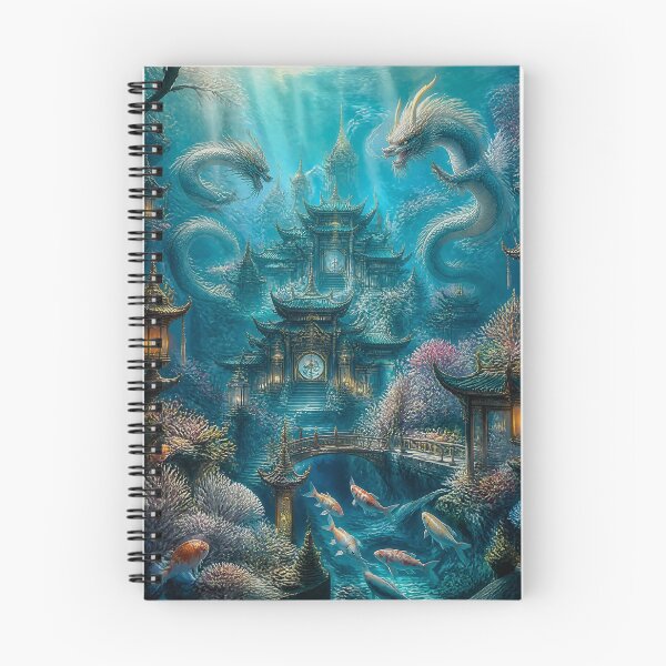Item preview, Underwater Dragon Kingdom – Mythical Ocean Palace with Celestial Dragons and Koi designed and sold by kaxymax.