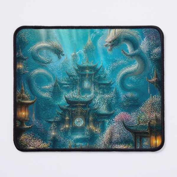 Item preview, Underwater Dragon Kingdom – Mythical Ocean Palace with Celestial Dragons and Koi designed and sold by kaxymax.