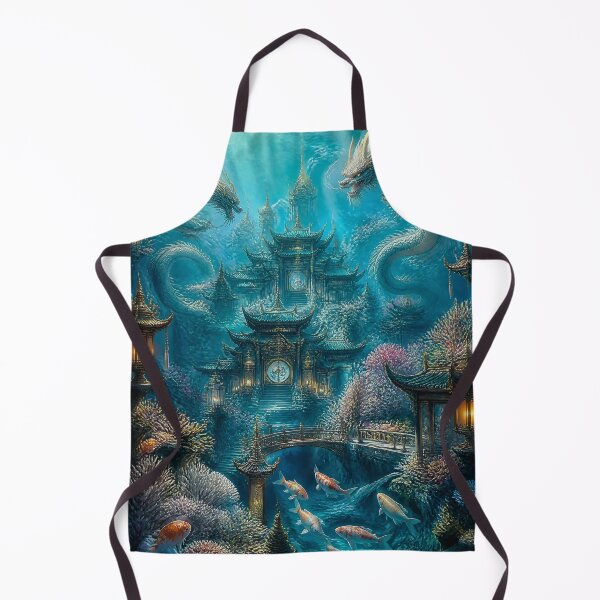 Item preview, Underwater Dragon Kingdom – Mythical Ocean Palace with Celestial Dragons and Koi designed and sold by kaxymax.