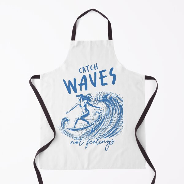 Item preview, Catch Waves Not Feelings – Retro Blue Surfer Girl Design designed and sold by Canvas-Whispers.