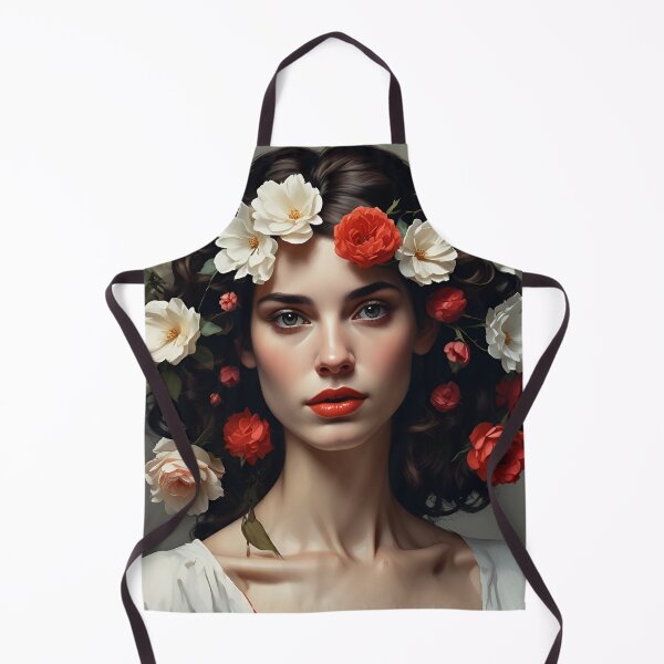 Item preview, Woman with flowers wall art print designed and sold by MK26Designs.