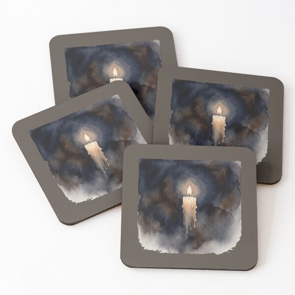 Item preview, Floating Candle in the Void: Minimalist Dark Academia Watercolor designed and sold by GrabaHuk.