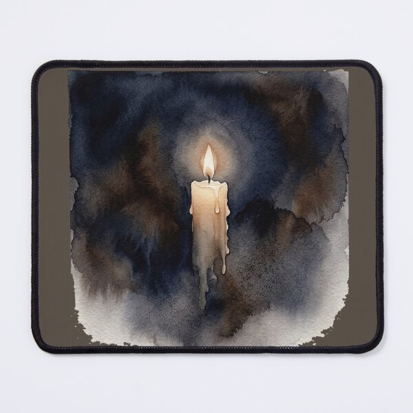 Item preview, Floating Candle in the Void: Minimalist Dark Academia Watercolor designed and sold by GrabaHuk.