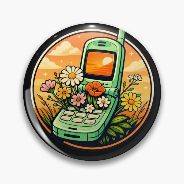 Item preview, Vintage Flip Phone with Blooming Wildflowers Sticker designed and sold by Timeless Junction.