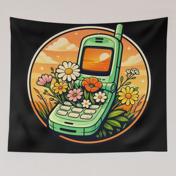 Item preview, Vintage Flip Phone with Blooming Wildflowers Sticker designed and sold by Timeless Junction.