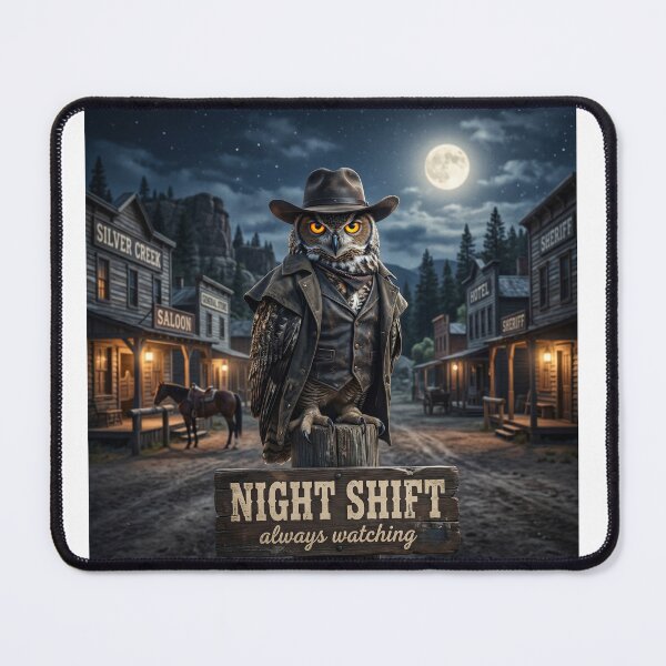 Item preview, Night Shift Owl | Vintage Western Frontier T-Shirt designed and sold by DmaarGroup.