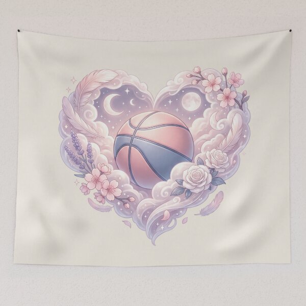 Item preview, Pastel Basketball Dreamy Coquette Heart designed and sold by MythicCotton.