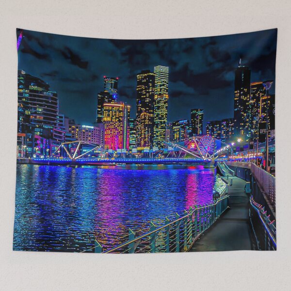 Item preview, View to Seafarers Bridge and Southbank - Melbourne, Victoria, Australia designed and sold by Steven Jodoin.